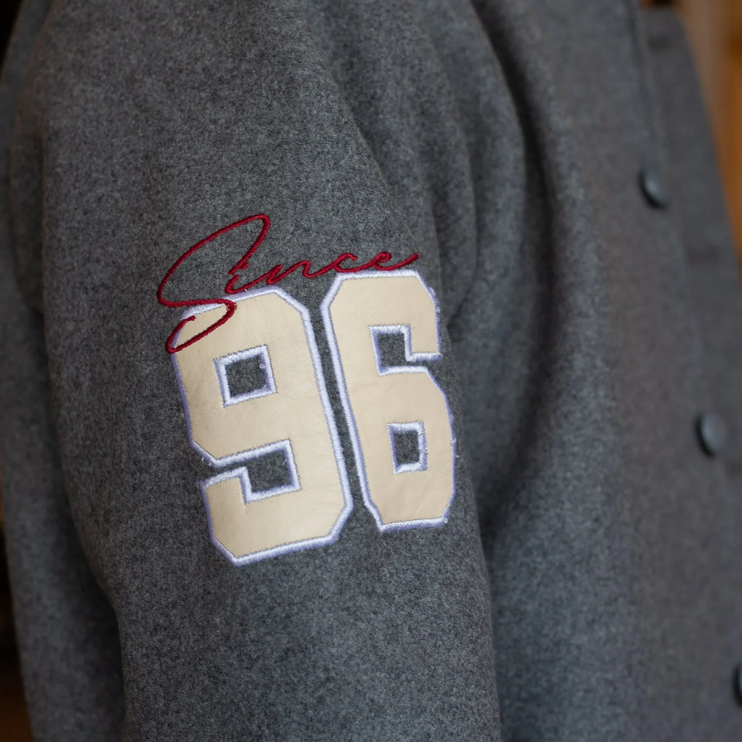 Men's True Since 96 Varsity Jacket Grey relaxed street