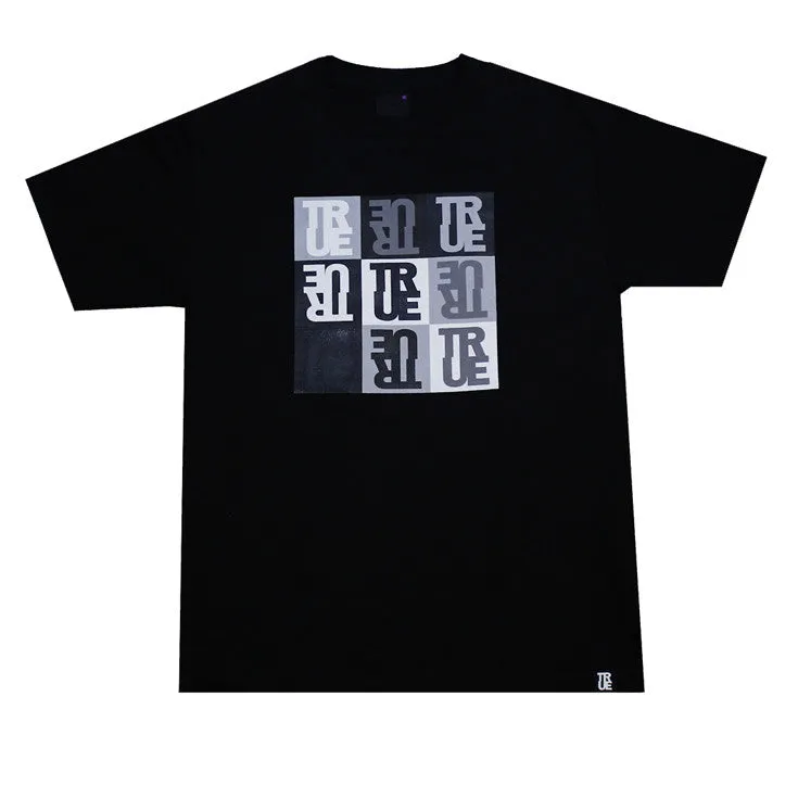 Mens True Squares T-Shirt Black mood boost