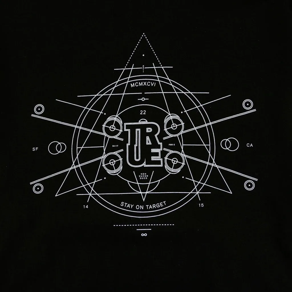 Mens True Stay On Target Long Sleeve T-Shirt Black midseason pick