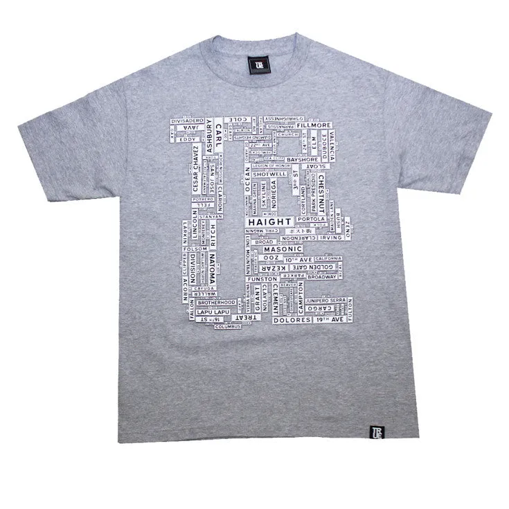 Mens True Street Signs T-Shirt Heather cool tone