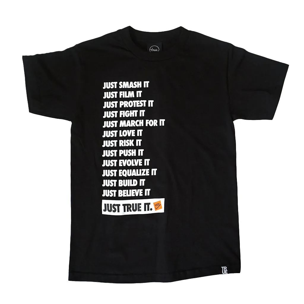 Mens True VOTE T-Shirt Black cloud touch