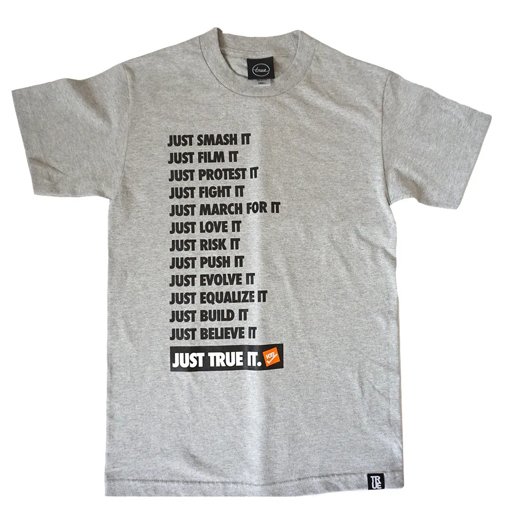 Mens True VOTE T-Shirt Heather Grey everyday basic