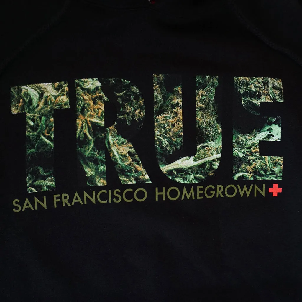 Mens True Weed Hoodie Black Art style