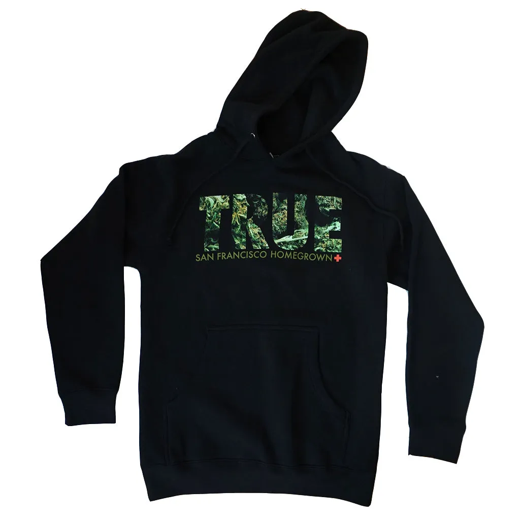 Mens True Weed Hoodie Black Quiet vibe