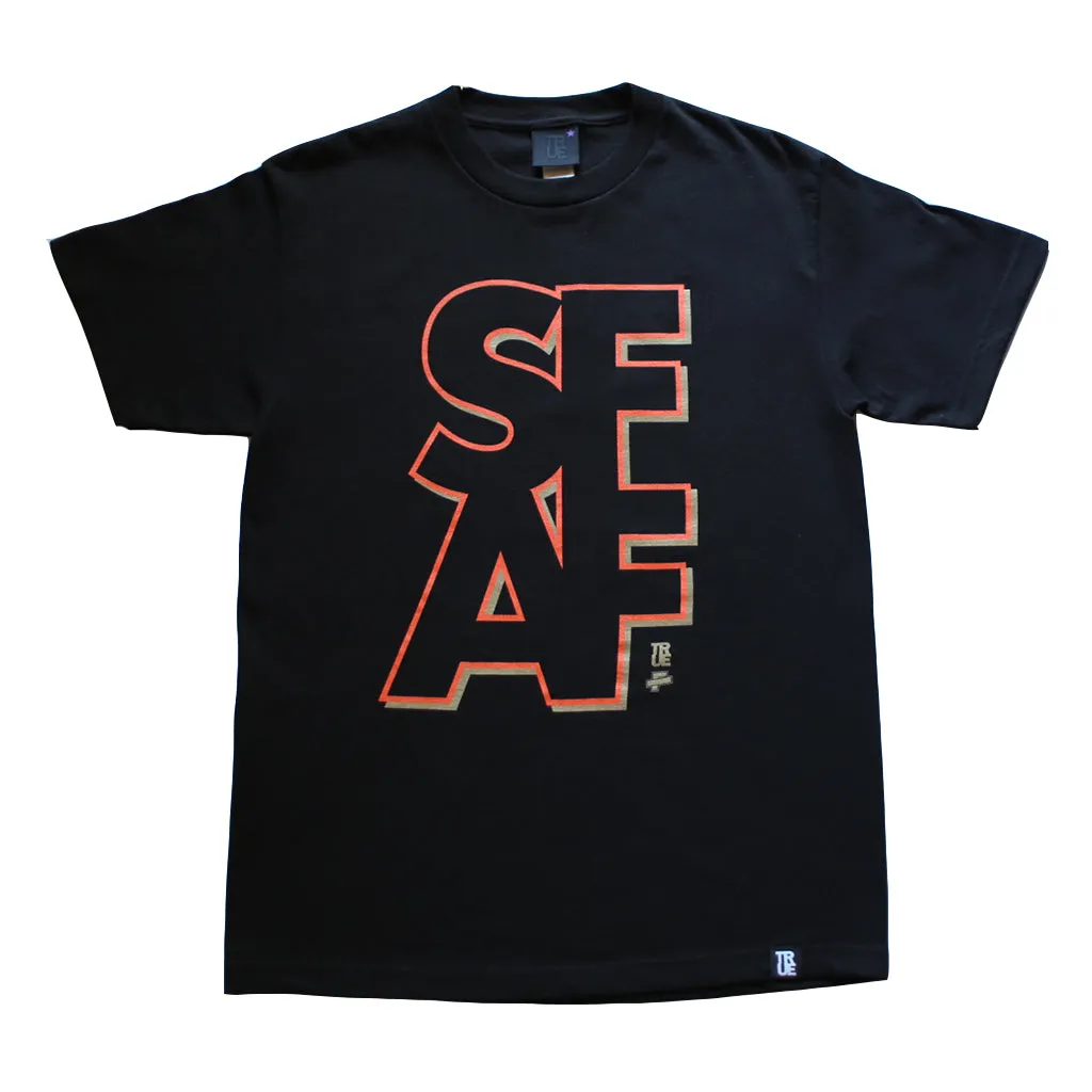 Mens True x The F-word S.F.A.F T-Shirt Black weekend look