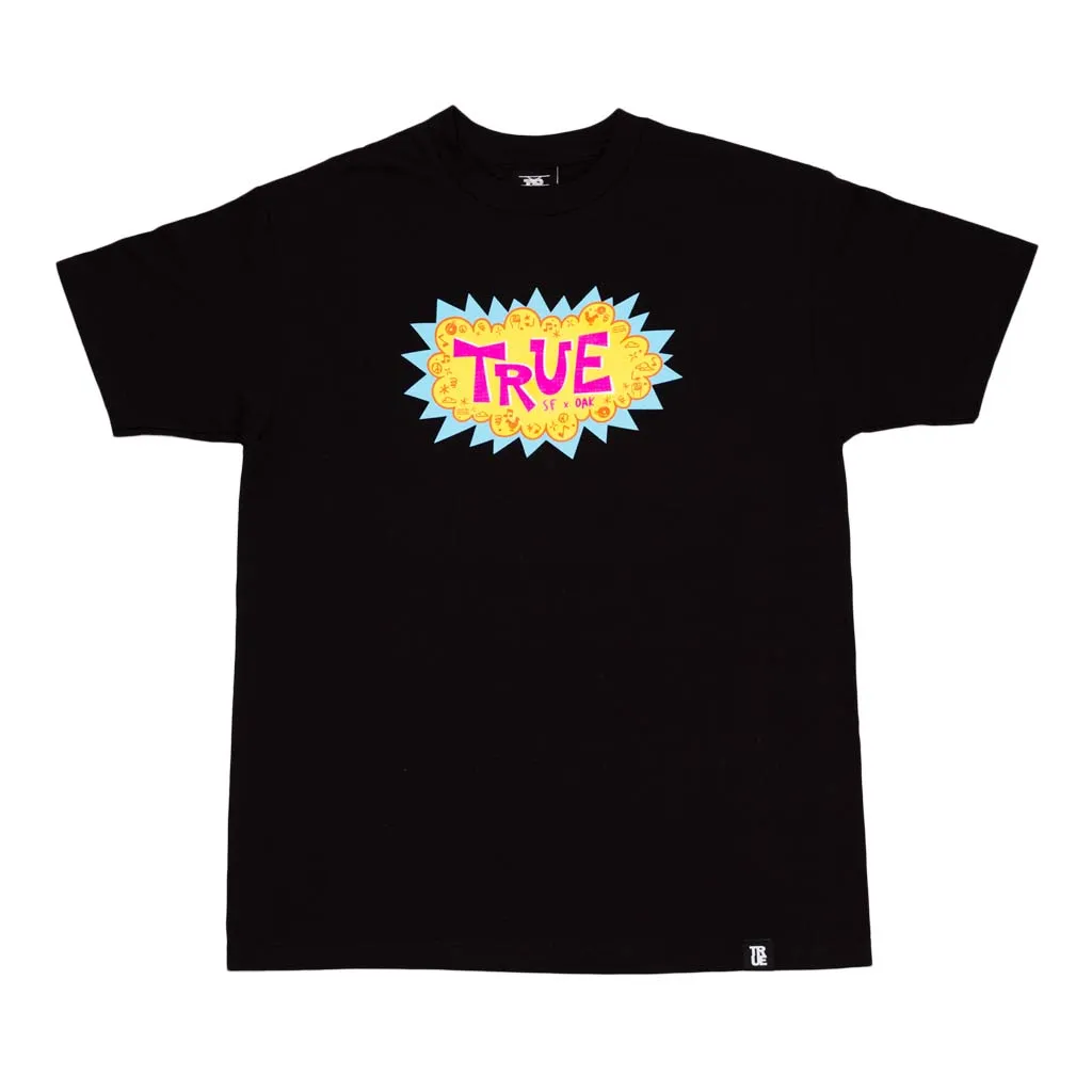 Men's Yo True True T-Shirt Black clean lines