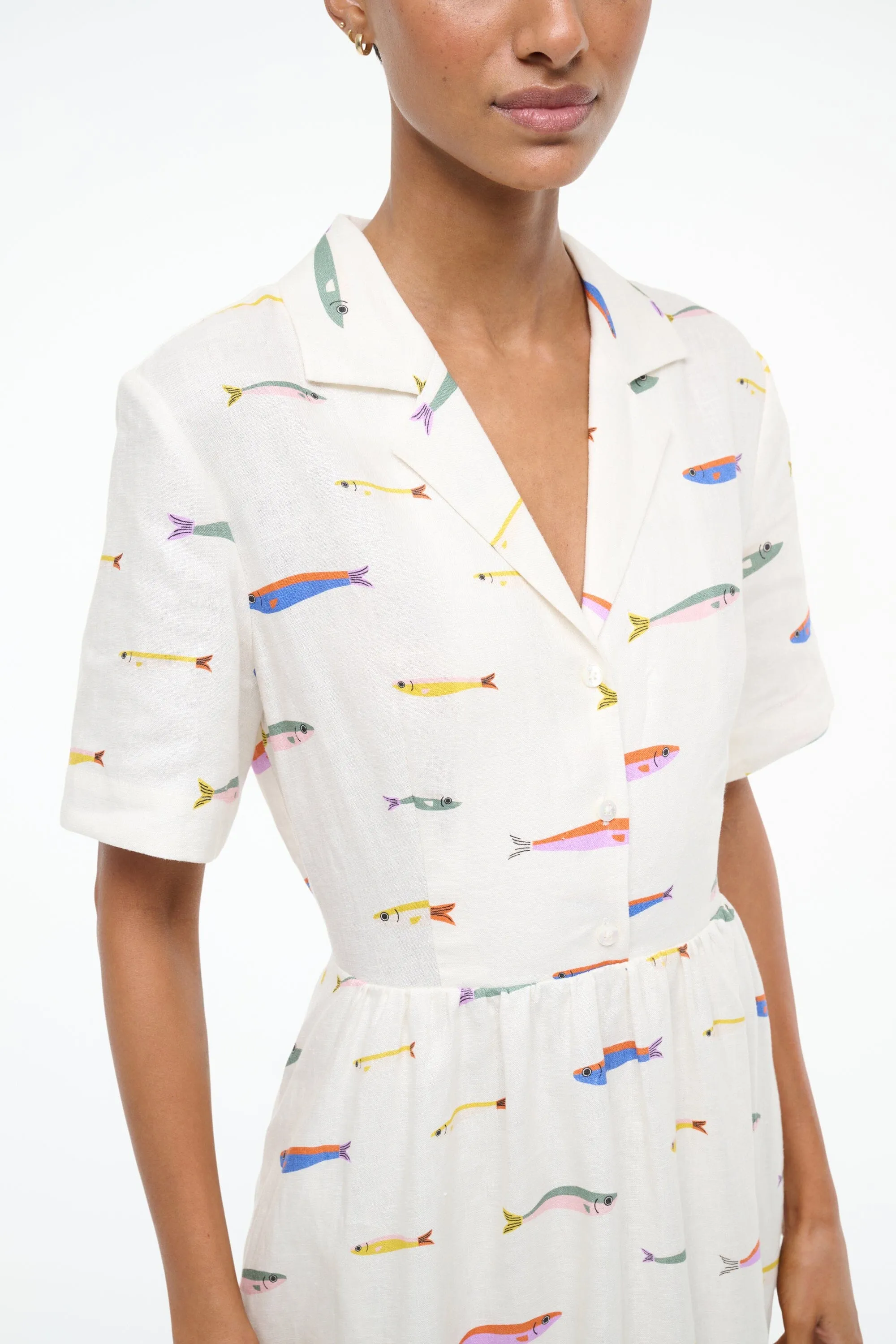 MERYL LINEN DRESS | POP SARDINES IVORY romantic tone