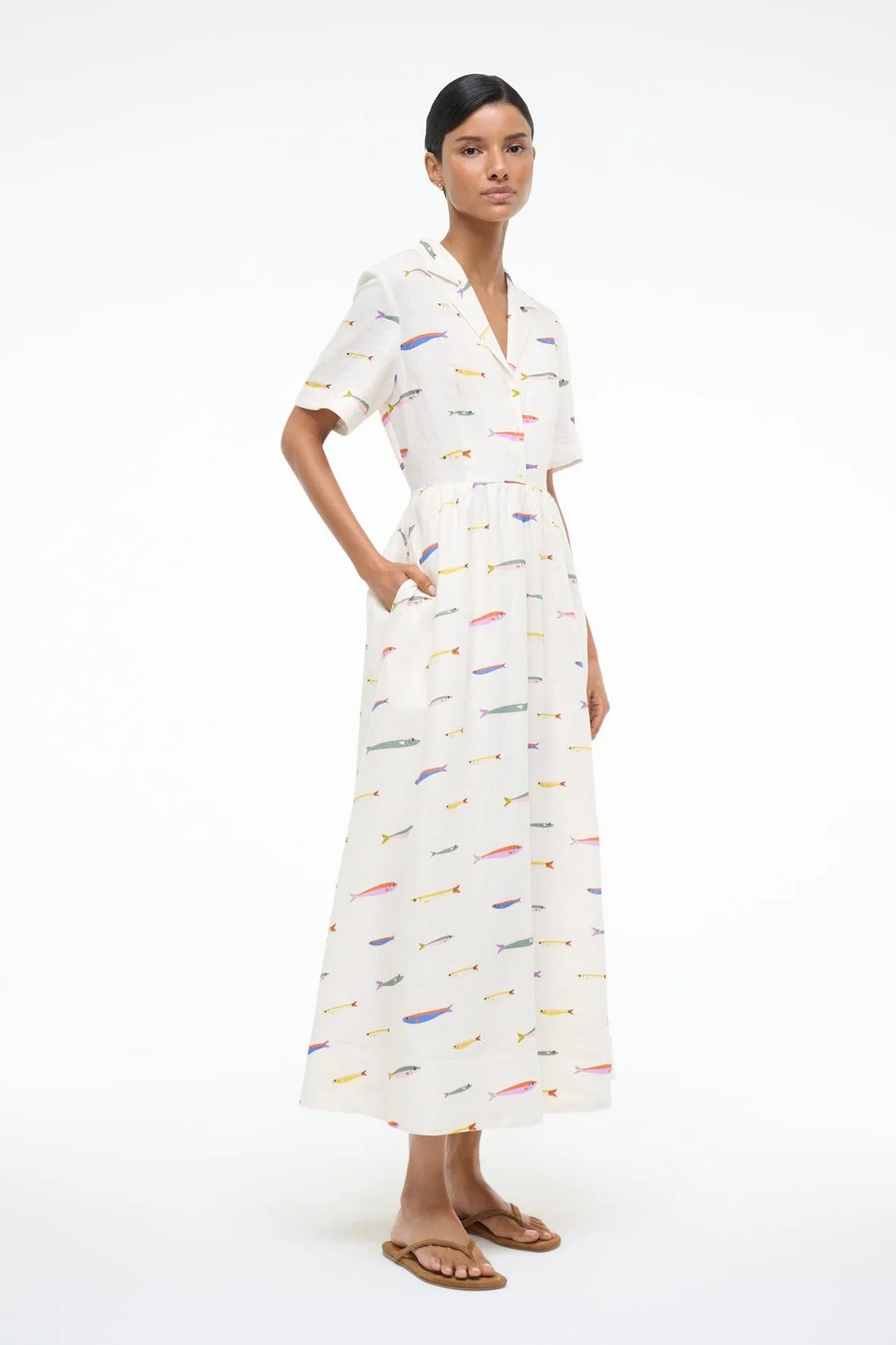 MERYL LINEN DRESS | POP SARDINES IVORY birthday look