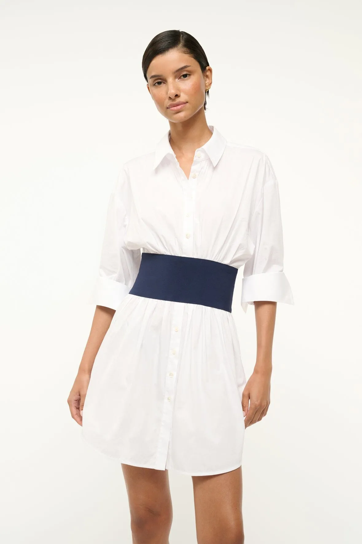 MICHELLE DRESS | WHITE NAVY retro vibe
