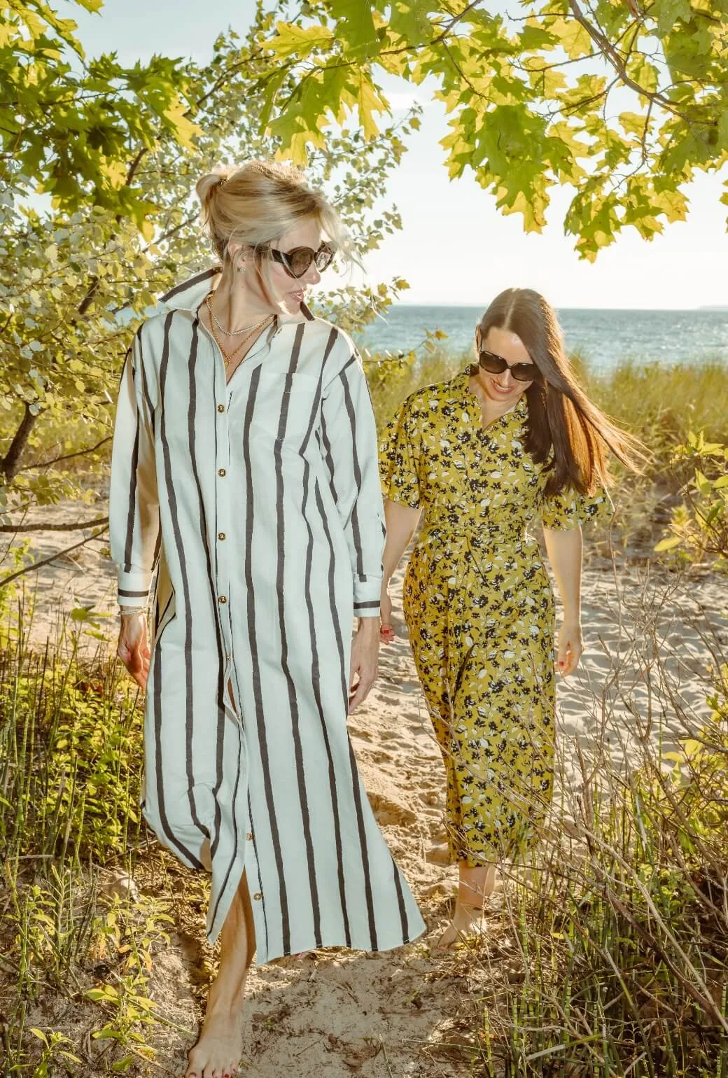 Midi Boyfriend Shirtdress - Black and White Painter Stripe event ready