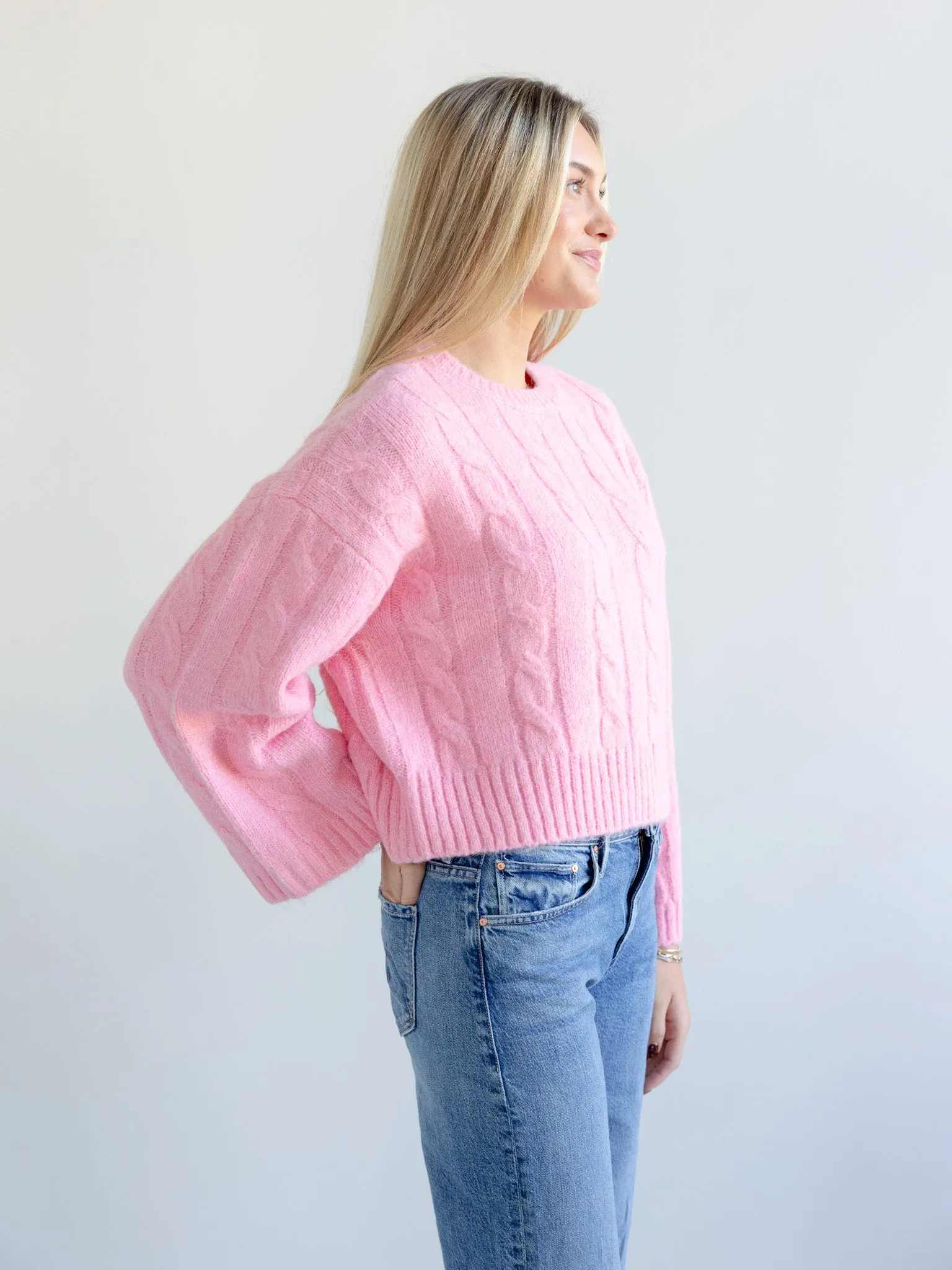 Millie Cable Knit Sweater Trendy Fit