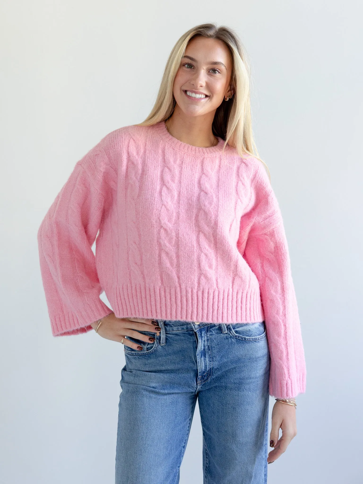 Millie Cable Knit Sweater Chic Layers