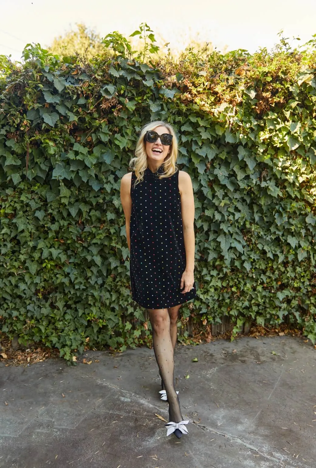 MINI Mod Dress - Embroidered Dot Black Velvet elegant vibe