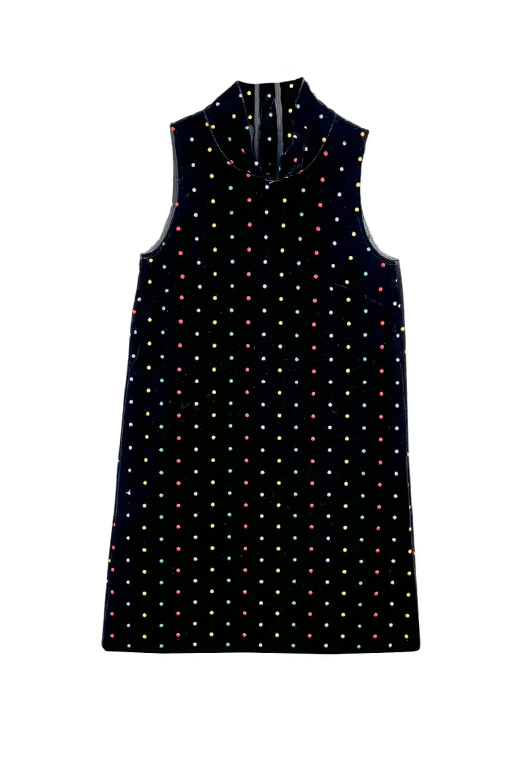 MINI Mod Dress - Embroidered Dot Black Velvet lazy luxe