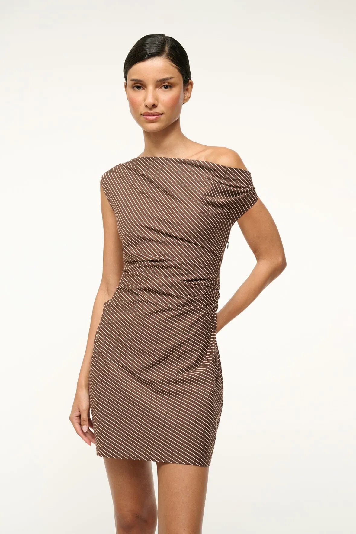 MINI PHARE DRESS | DARK OAK MICRO STRIPE mood tone