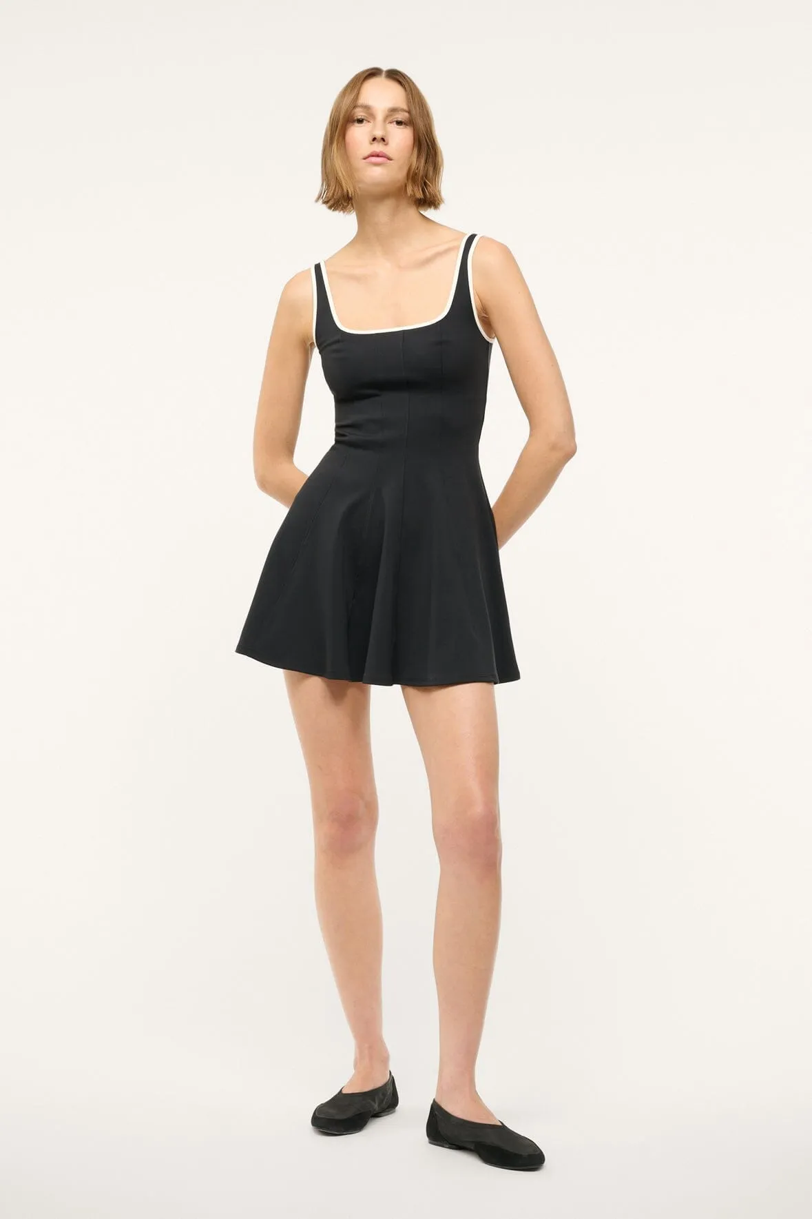 MINI WELLS SPORT DRESS | BLACK IVORY lazy luxe