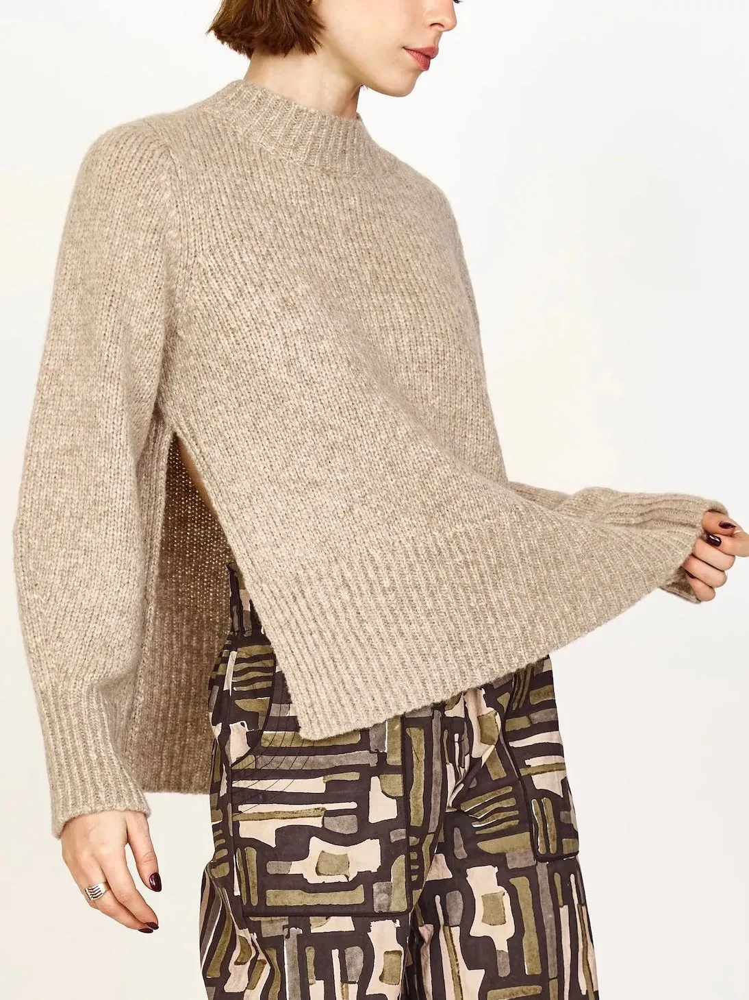 Mirth Aspen Open Side Pullover in Camel Smart Look