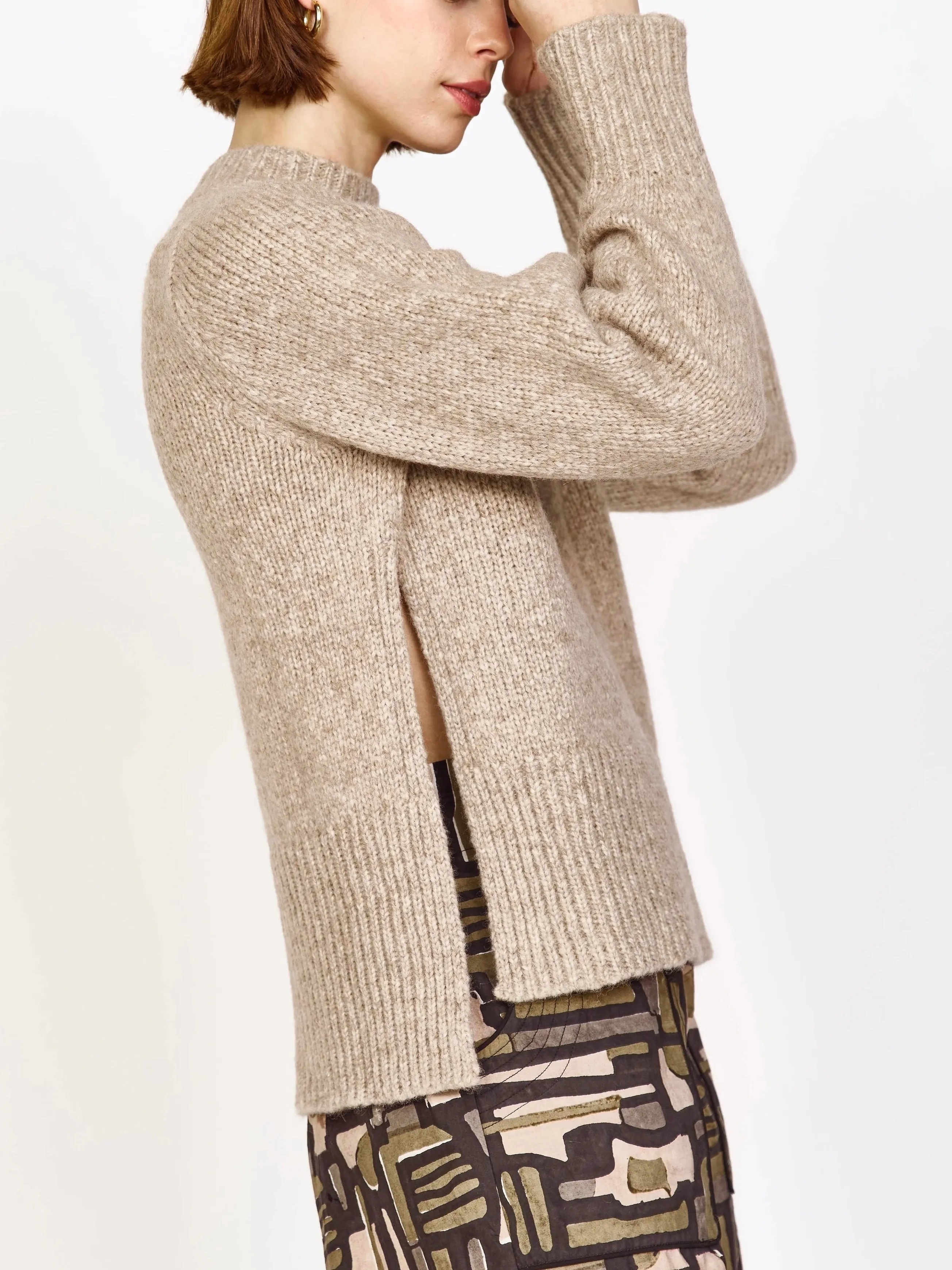 Mirth Aspen Open Side Pullover in Camel Daily Cool