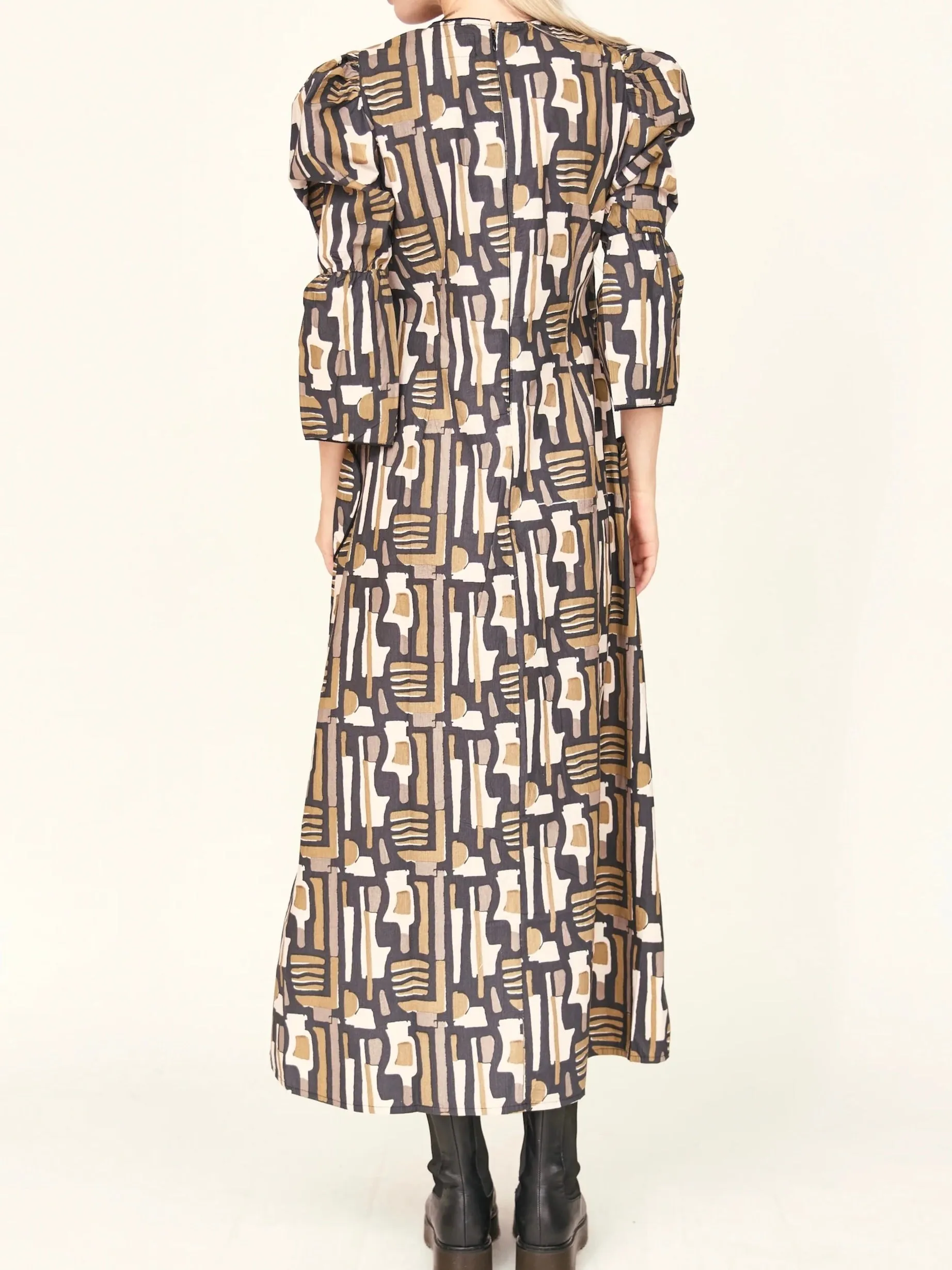 Mirth Cassis Dress in Olive Labyrinth sunshine days