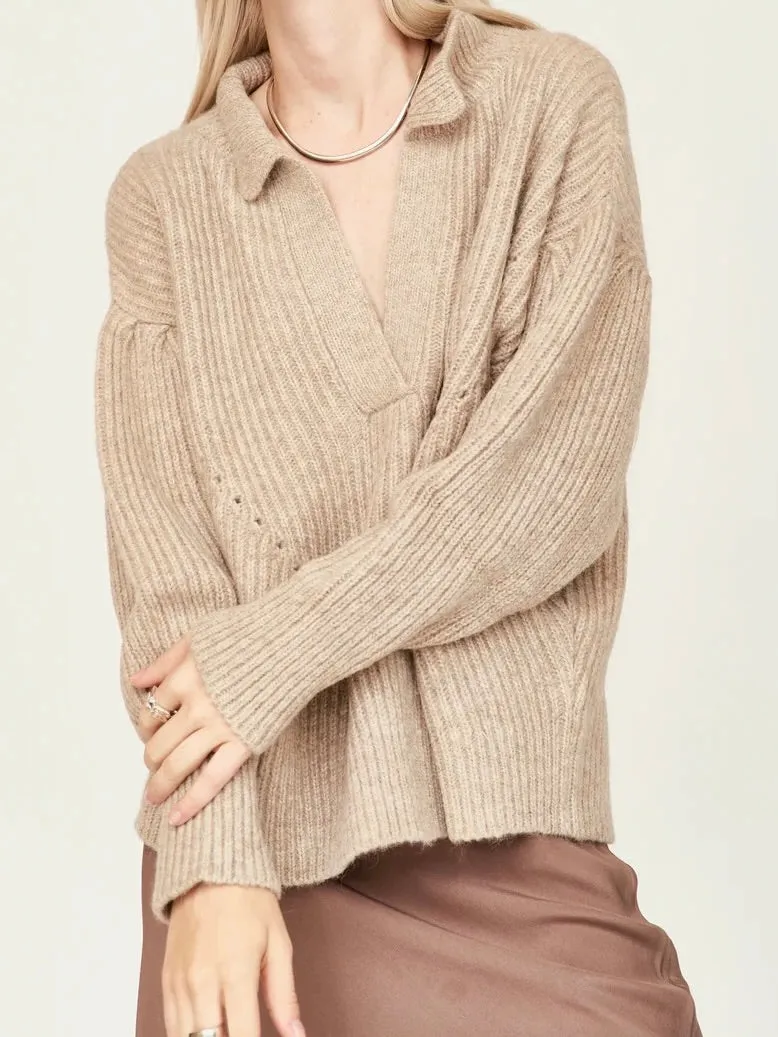 Mirth Jackson Sweater in Camel Outdoor Fit
