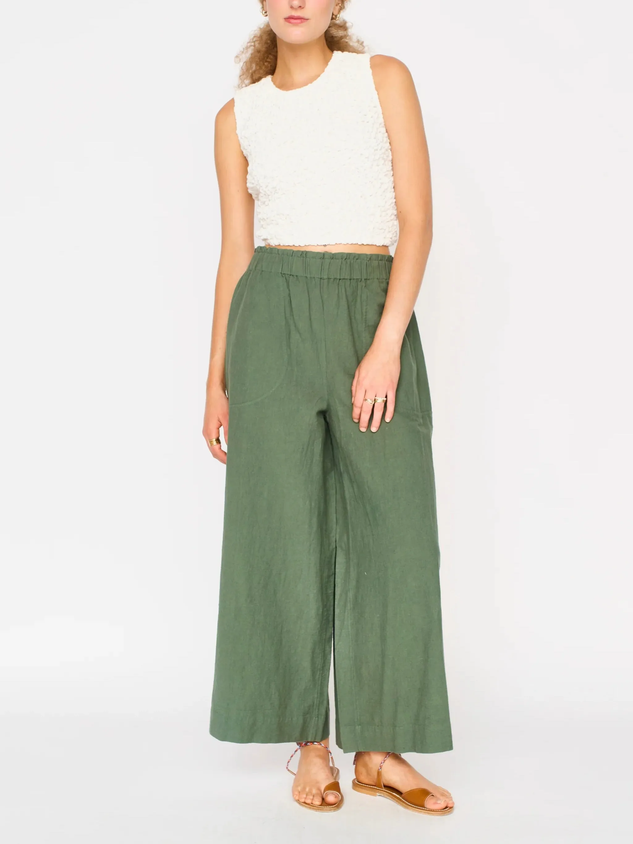 Mirth Pant in Kelp trend look