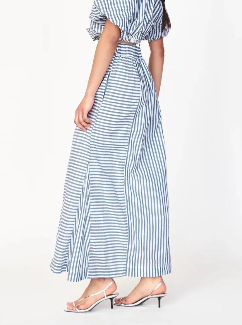Mirth Praiano Skirt in Ocean Stripe natural charm