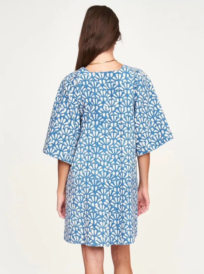 Mirth Short Dress Tellis in Indigo brunch look