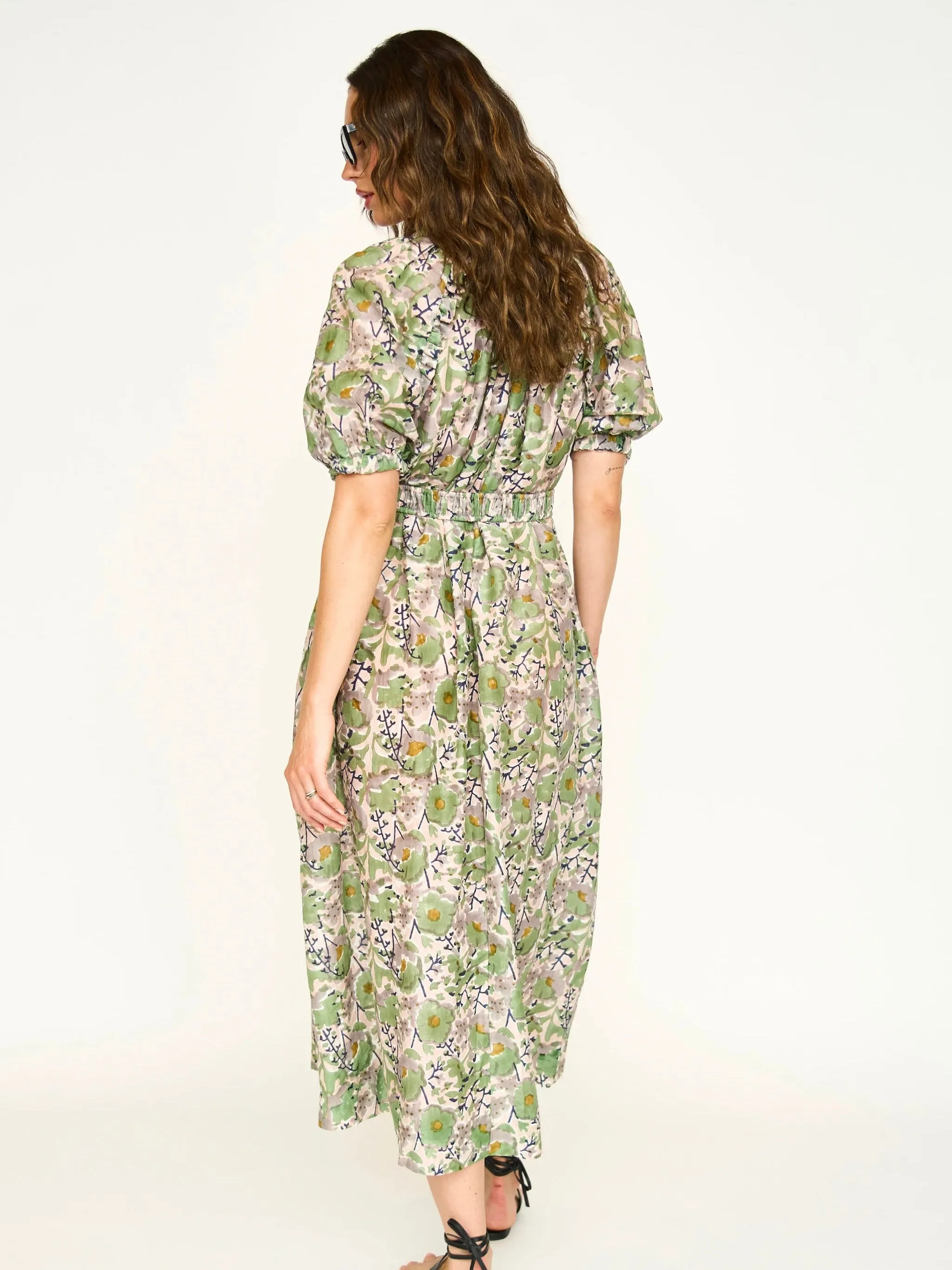 Mirth Somerset Dress in Lavender Bloom cool neutral