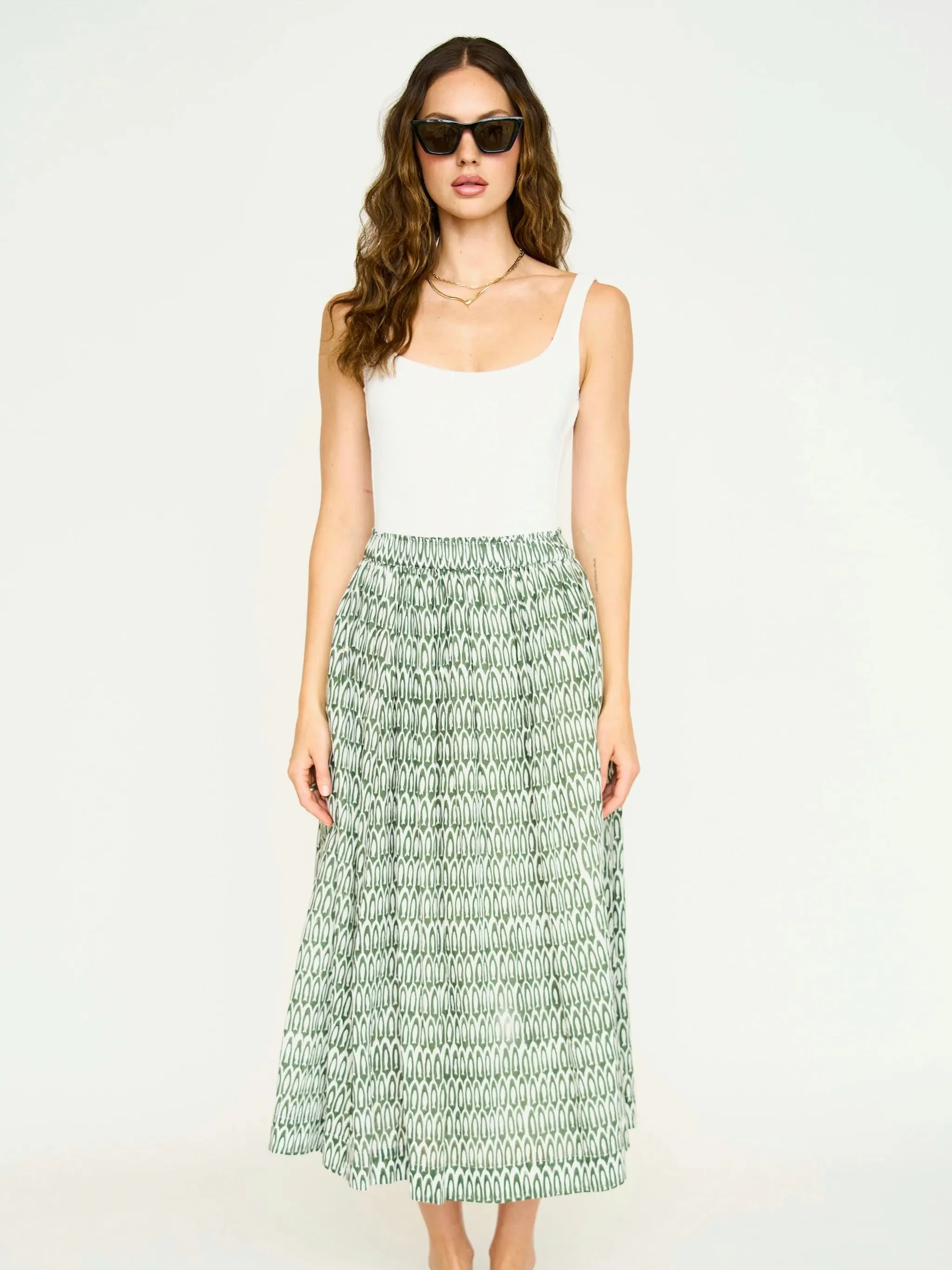 Mirth Verona Skirt in Kelp Minnow custom made