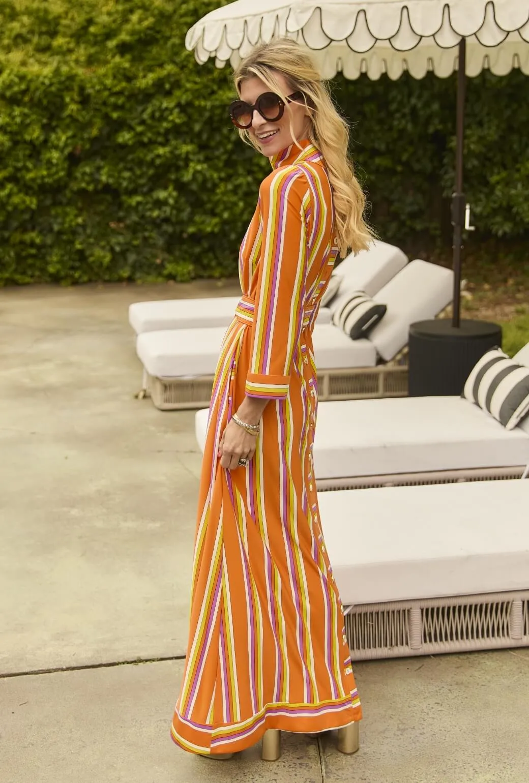 Mod Kaftan - Orange Stripe off duty