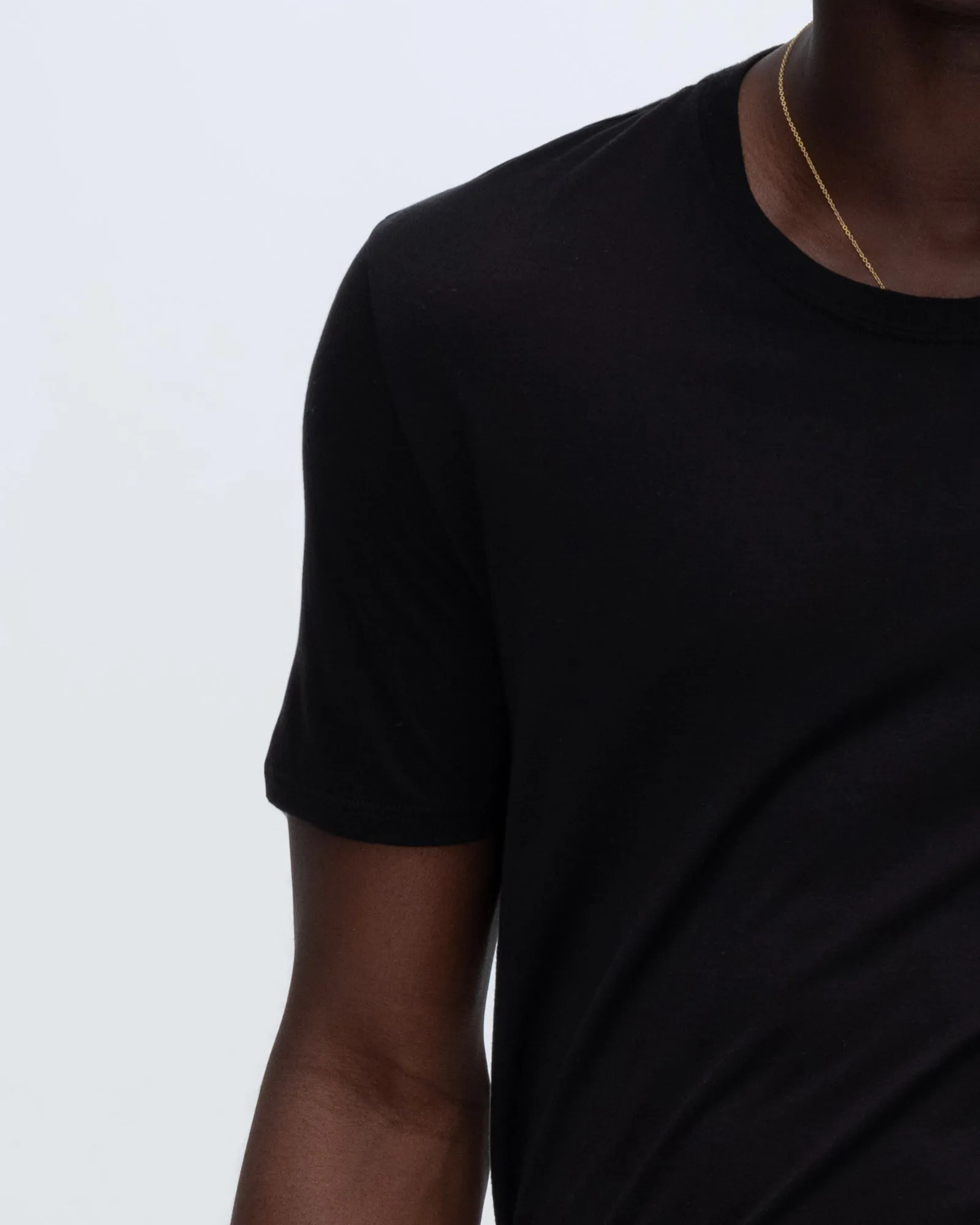 Modal Jersey Crew Neck Tee - Black cloud touch