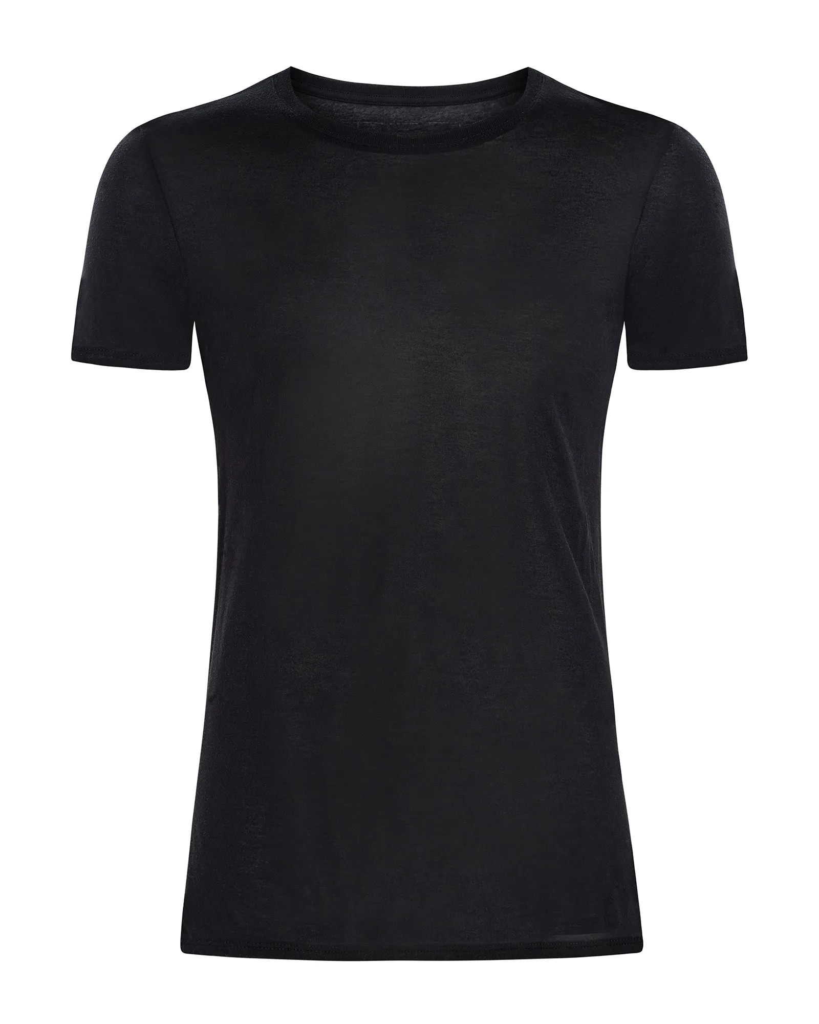 Modal Jersey Short Sleeve Crew Neck Tee - Black breathable fit