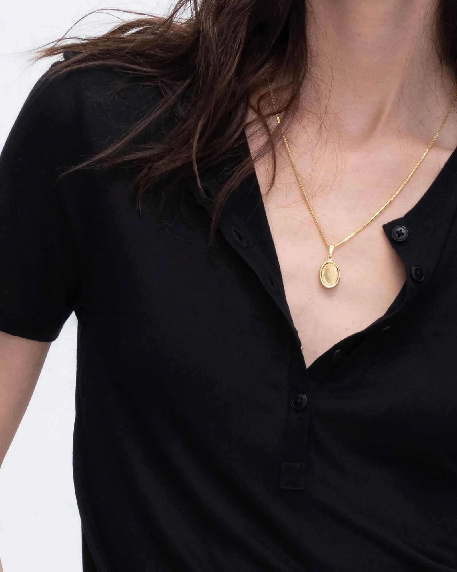 Modal Jersey Short Sleeve Henley - Black daily outfit