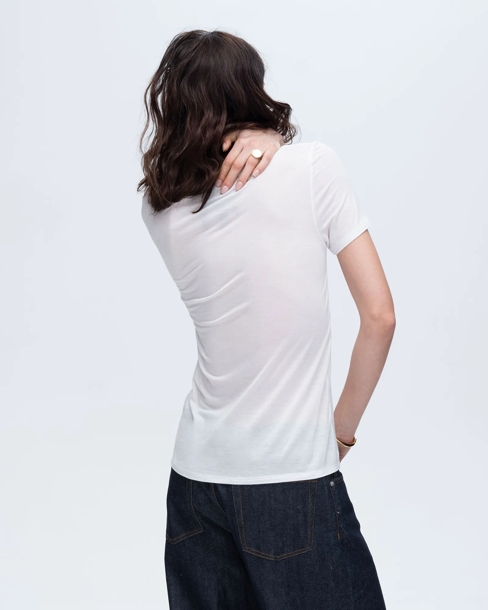Modal Jersey Short Sleeve Henley - White edge detail