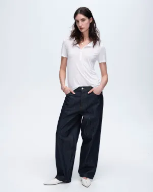 Modal Jersey Short Sleeve Henley - White everyday wear