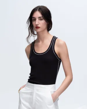 Modal Rib Boy Tank - Black-White day mode
