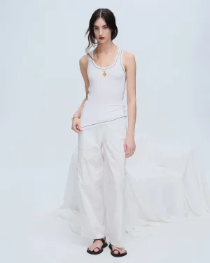 Modal Rib Boy Tank - White-Black day mode