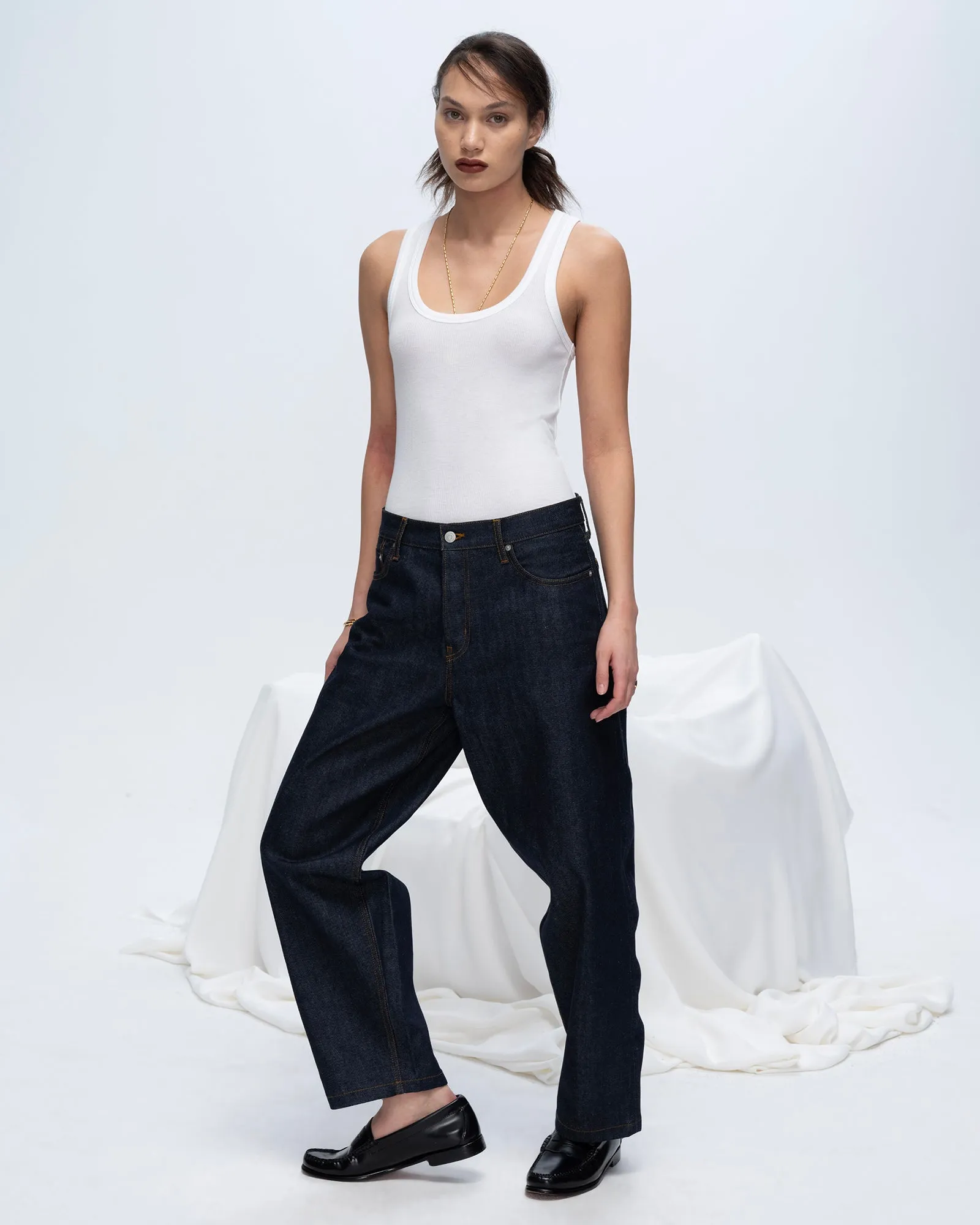 Modal Rib Boy Tank - White shape core