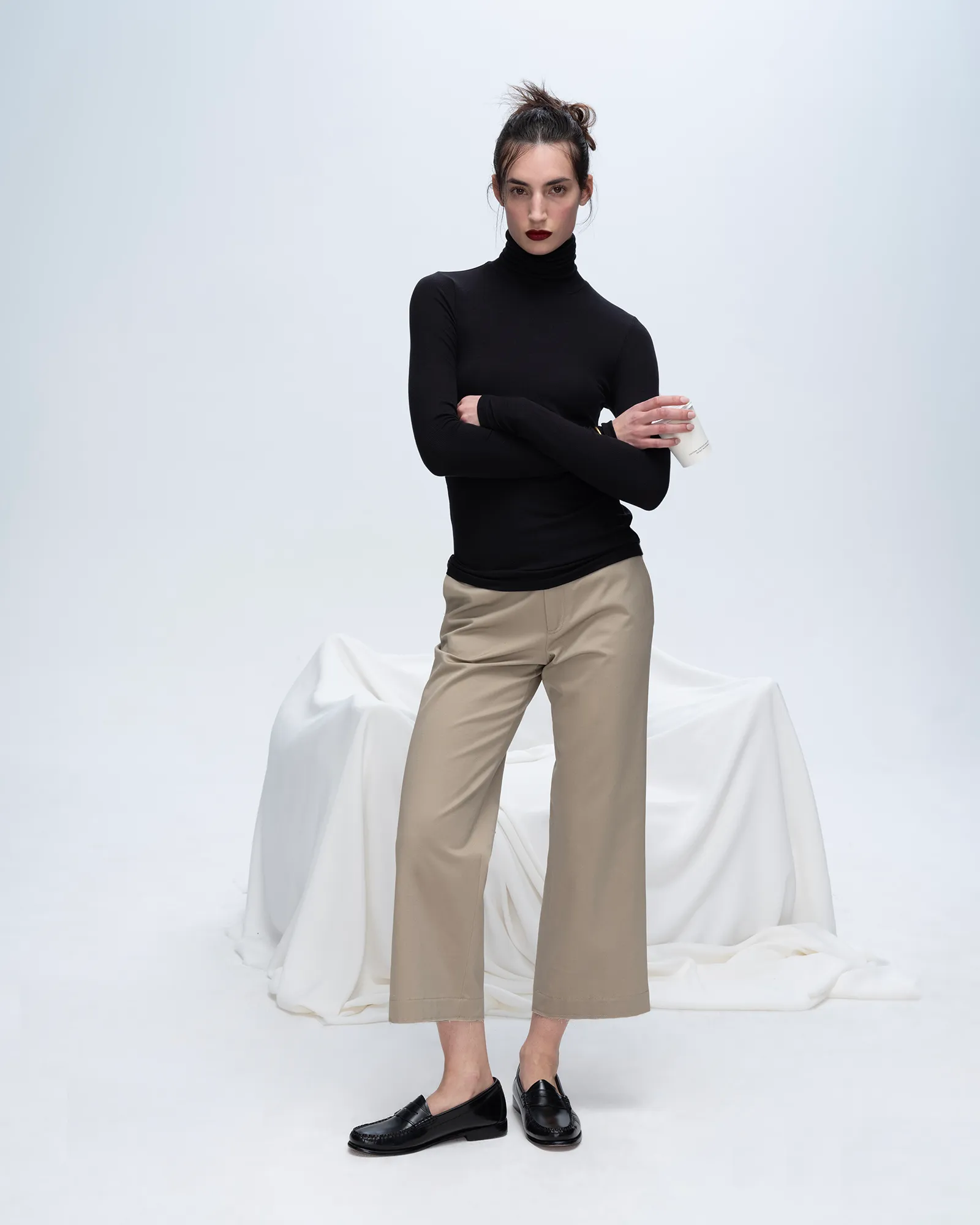 Modal Rib Turtleneck - Black modern look