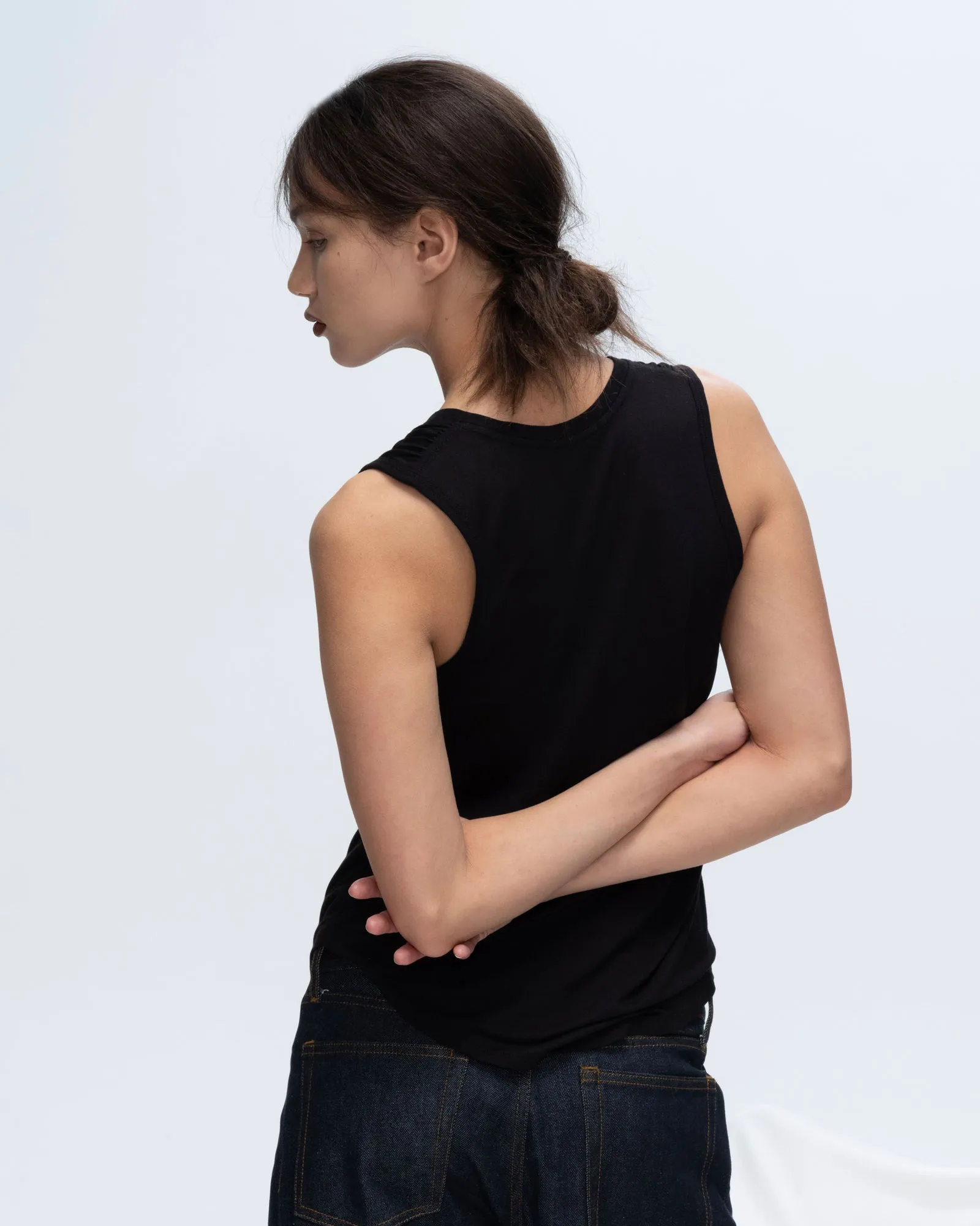 Modal Sweetheart Tank - Black home tone
