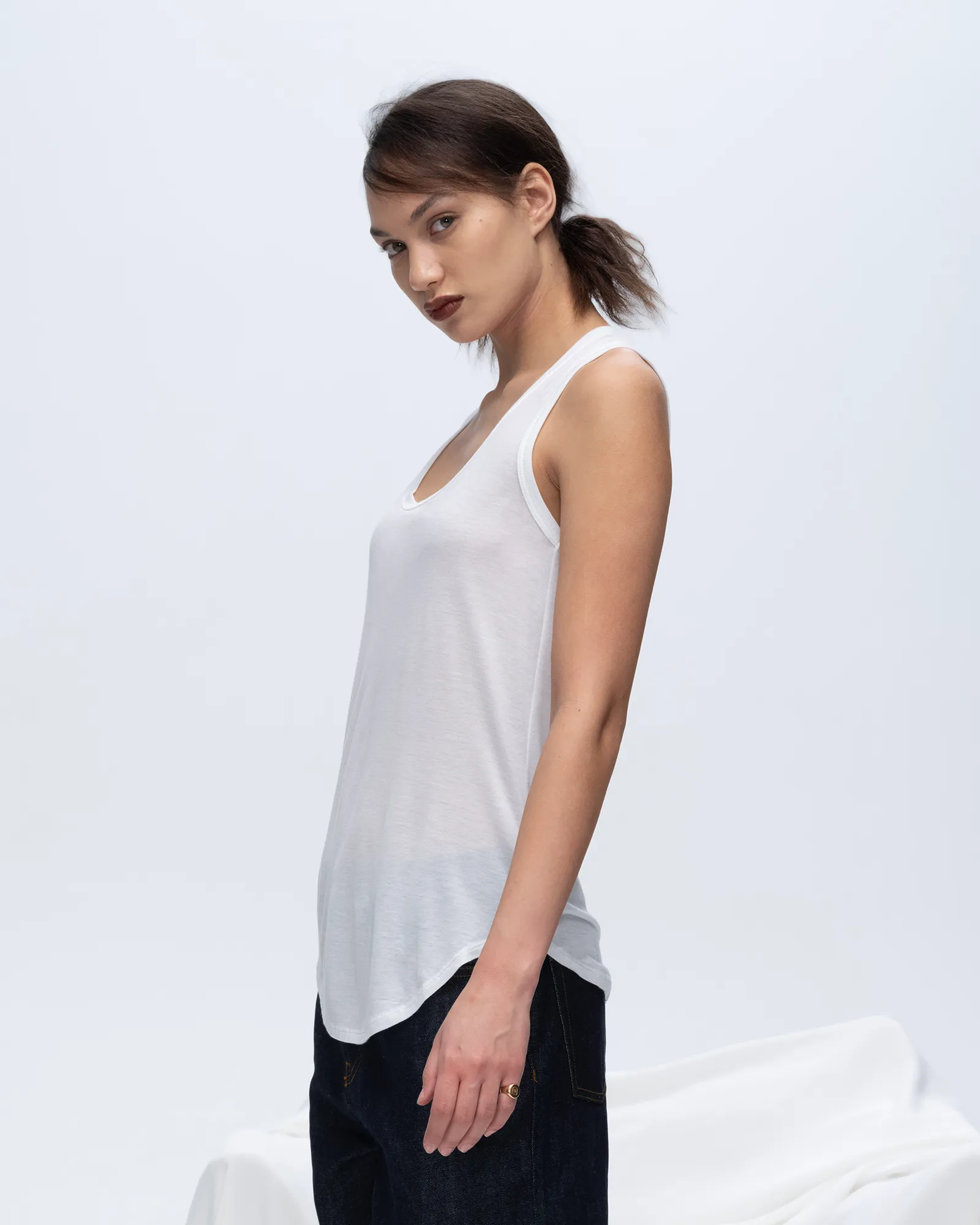 Modal Sweetheart Tank - White zen core