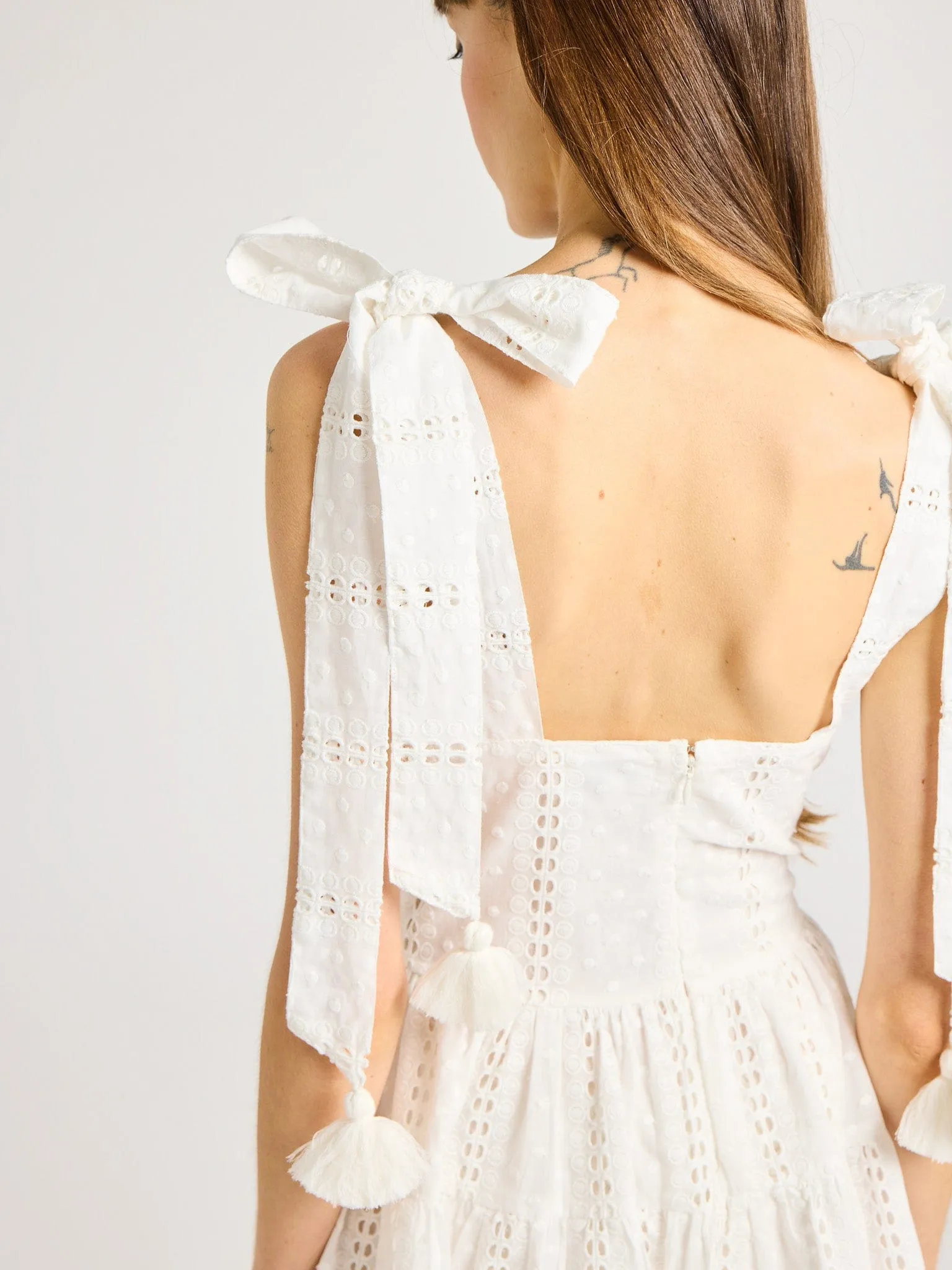 Molly Dress in White Eyelet cool mix