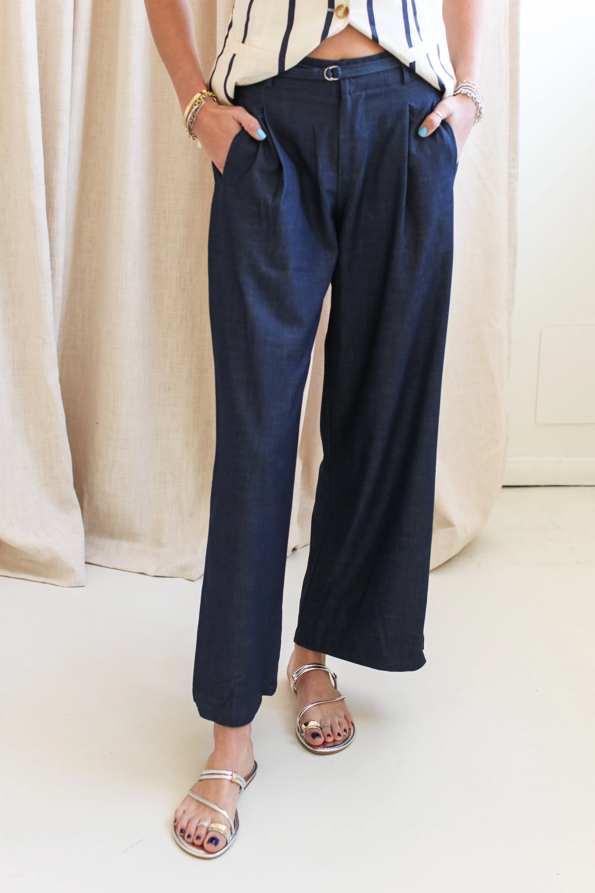 Monica Trouser- Navy modern vibe