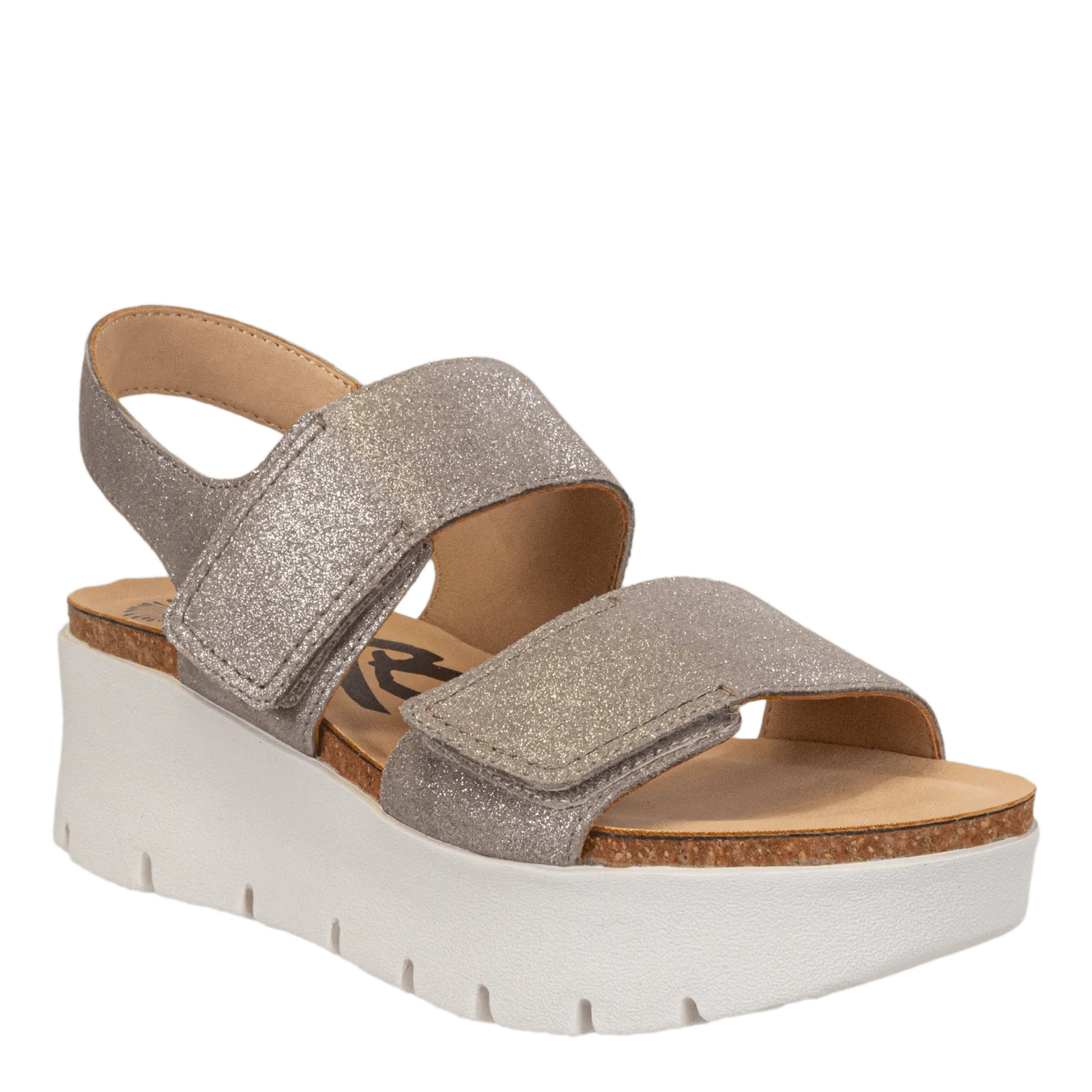 MONTANE in SILVER Platform Sandals easy slip