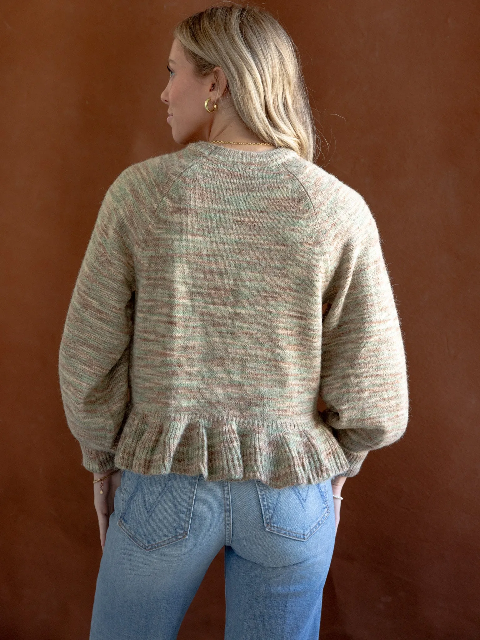 Moss Ruffle Hem Sweater Layer Mood