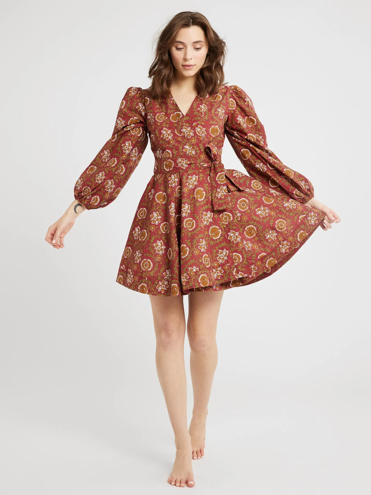 Nan Wrap Dress in Cinnabar daily glam