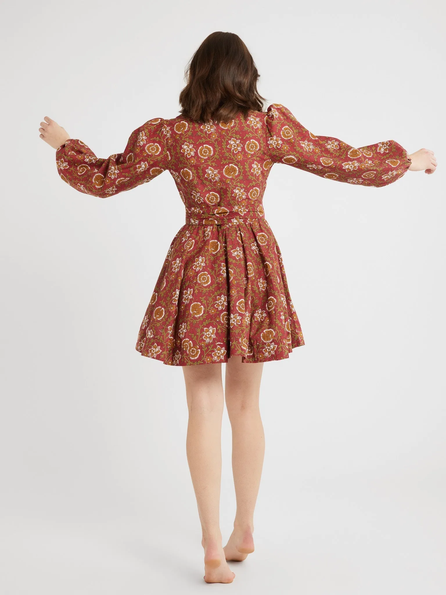 Nan Wrap Dress in Cinnabar cool mix