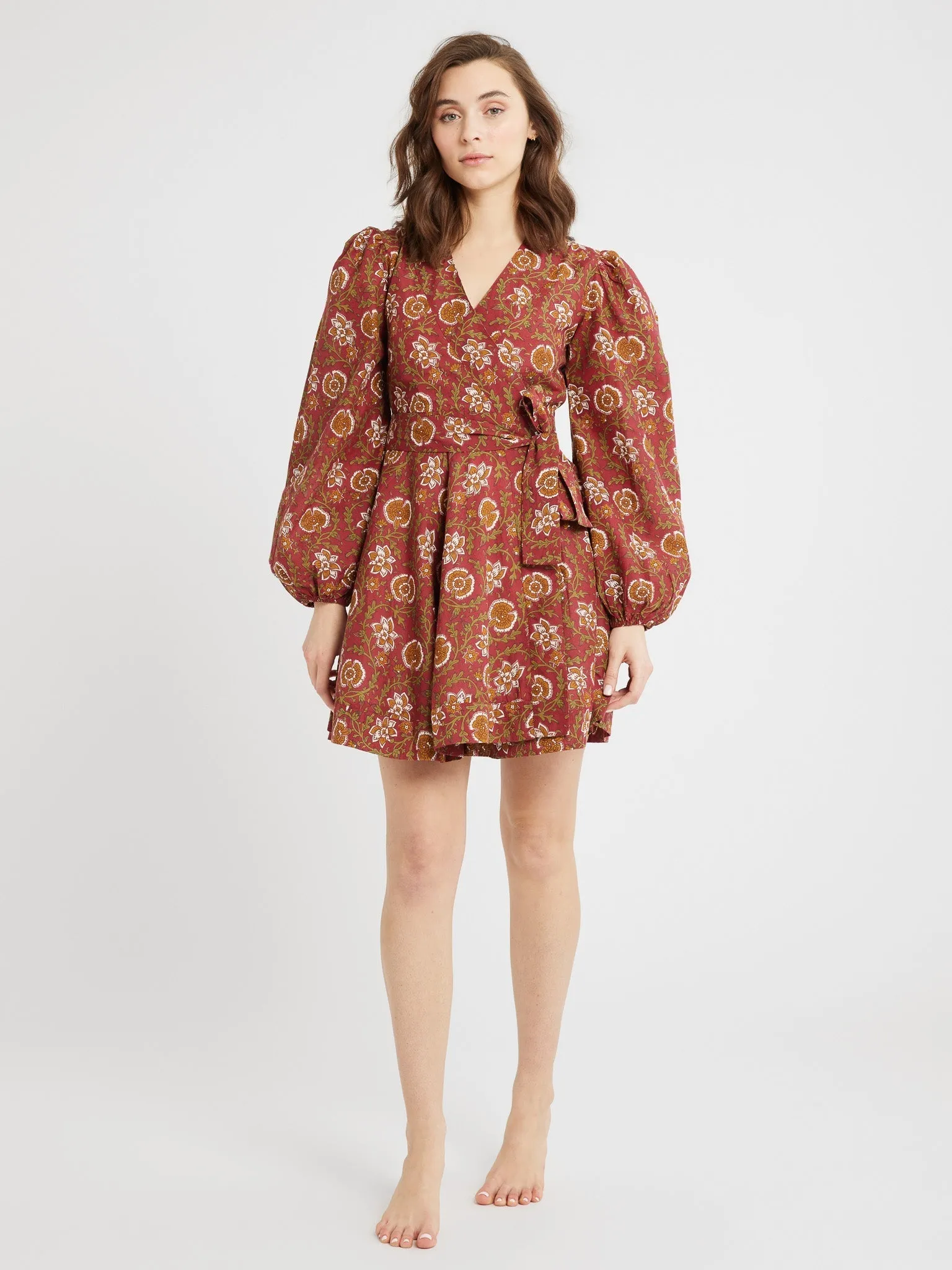 Nan Wrap Dress in Cinnabar party ready