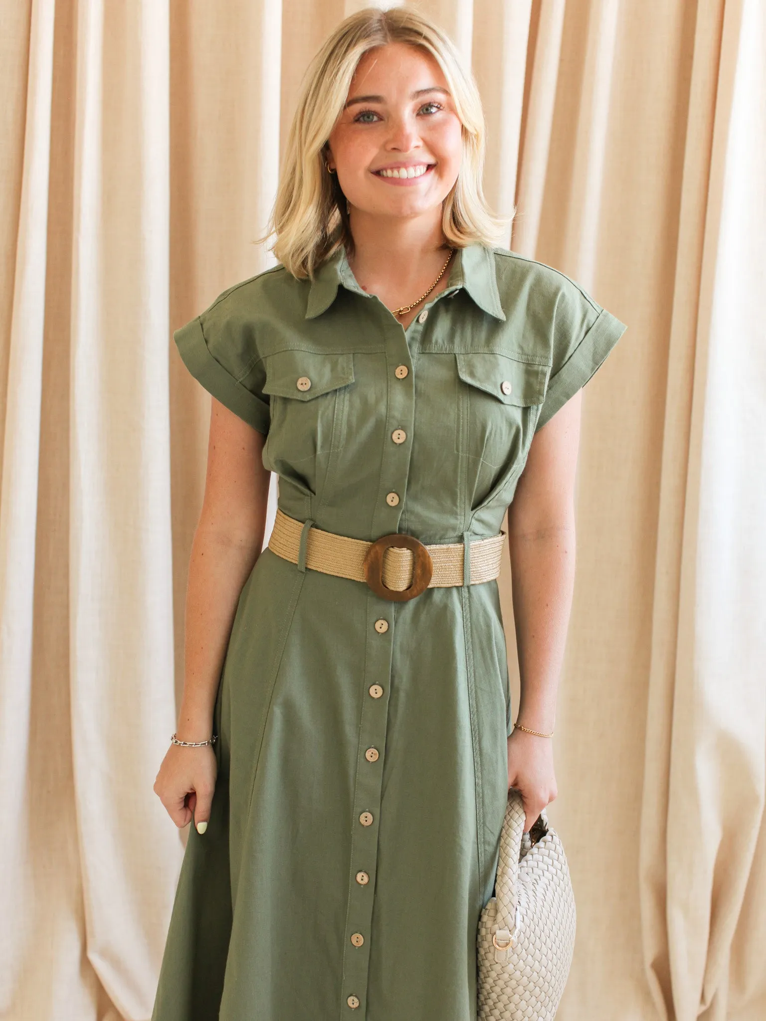 Naomi Belted Midi Dress weekend chill