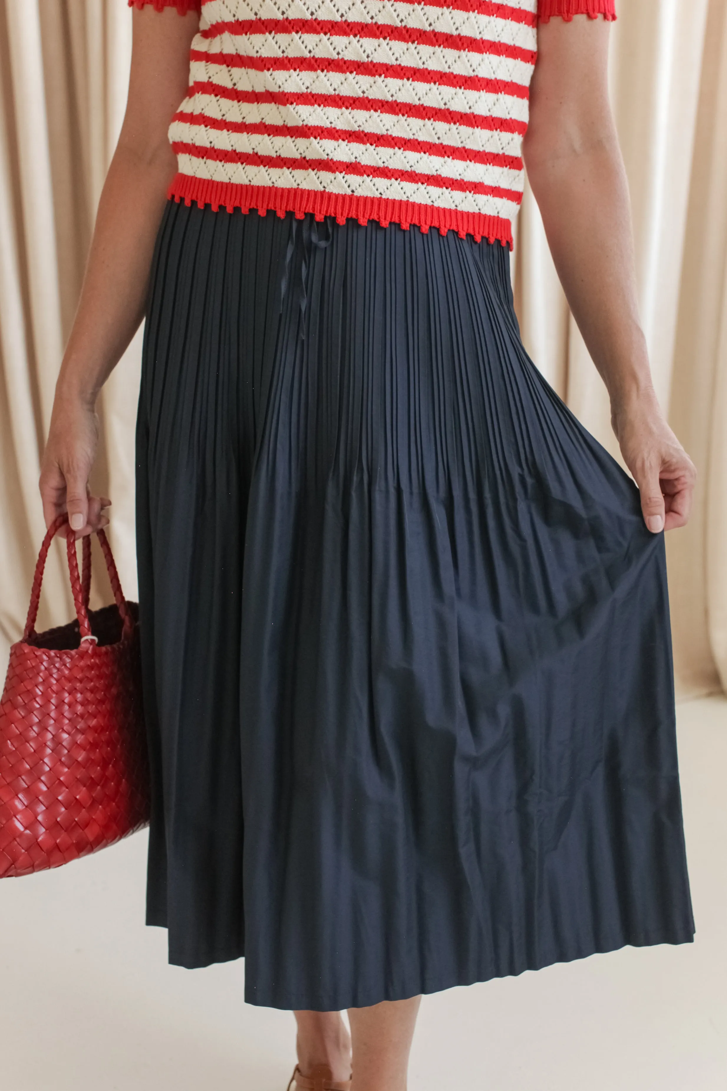 Navy Pleat Skirt vibrant life